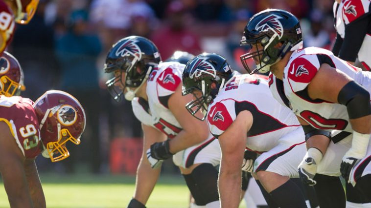 NFL players facing off